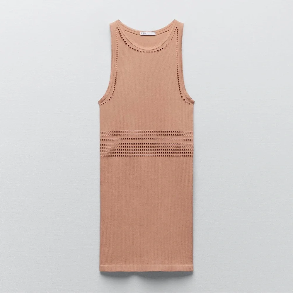 NWT Zara  SEAMLESS OPENWORK DRESS size M/L - Picture 7 of 9